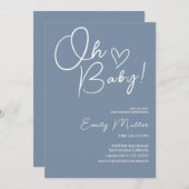 Minimalistische Babydusche neutral Einladung (Vorne/Hinten)