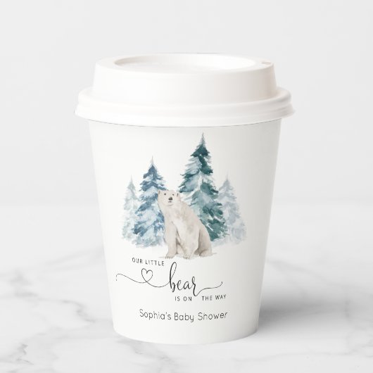 Minimalistische Babydusche Pappbecher (Vorderseite)