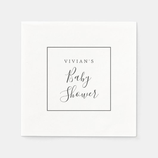 Minimalistische Babydusche Serviette (Vorderseite)