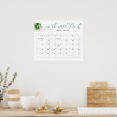 Minimalistische Babydusche Vermutung Fälligkeitsda Poster (Küche)