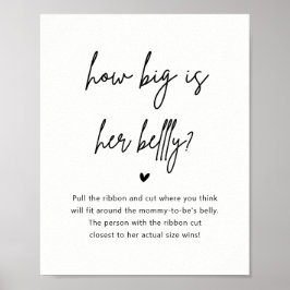 Minimalistische Babydusche wie groß ist ihr Bauchz Poster