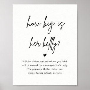 Minimalistische Babydusche wie groß ist ihr Bauchz Poster