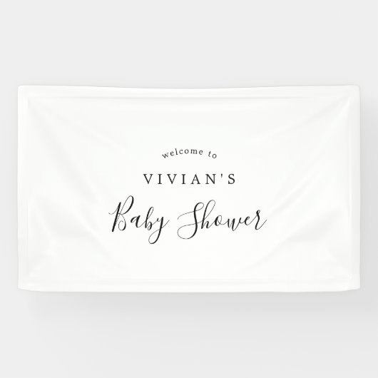 Minimalistische Babydusche Willkommen Banner (Horizontal)