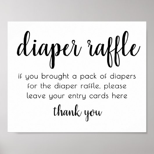 Minimalistische Babydusche | Windelkreuz Poster (Vorne)