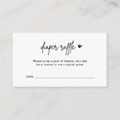 Minimalistische Babydusche Windeln Raffelkarten Begleitkarte (Vorderseite)