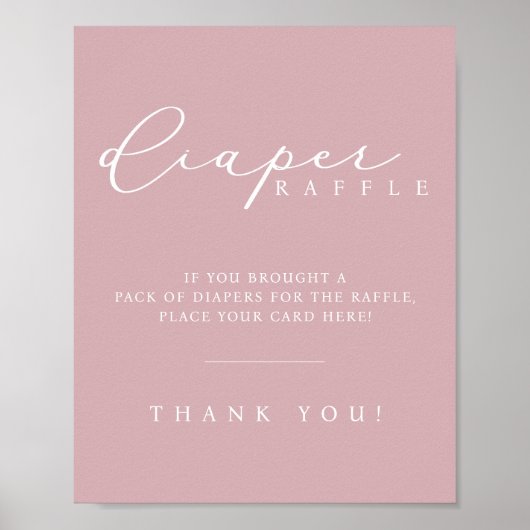 Minimalistische Babydusche-Windeln-Raffelstation-Z Poster (Vorne)