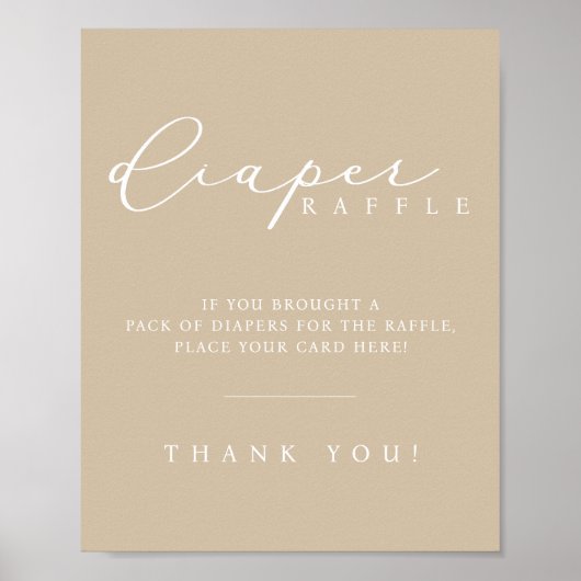 Minimalistische Babydusche-Windeln-Raffelstation-Z Poster (Vorne)