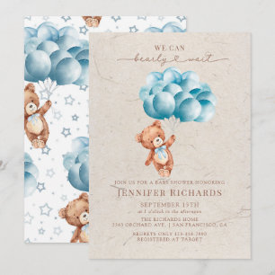 Minimalistische Babyparty   Kaum Warten Einladung