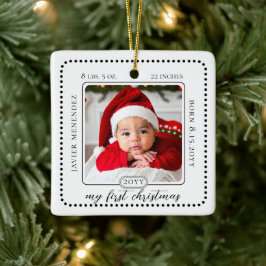 Minimalistische Babys Erstes Weihnachtsgeburtsheim Keramikornament