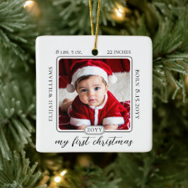 Minimalistische Babys Erstes Weihnachtsgeburtsheim Keramikornament