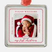 Minimalistische Babys Erstes Weihnachtsgeburtsheim Ornament Aus Metall (Vorne)