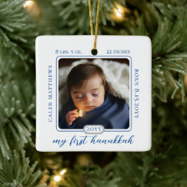 Minimalistische Babys First Hanukkah Birth Stats F Keramikornament