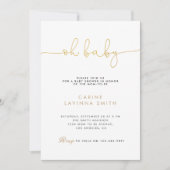 Minimalistische Babyshower-Einladung mit moderner  Einladung (Vorderseite)