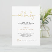 Minimalistische Babyshower-Einladung mit moderner  Einladung (Stehend Vorderseite)