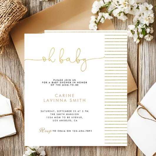 Minimalistische Babyshower-Einladung mit moderner  Einladung