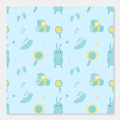 Minimalistische Babysymbole in blau und gelb in bl Tapete (Vorderseite)