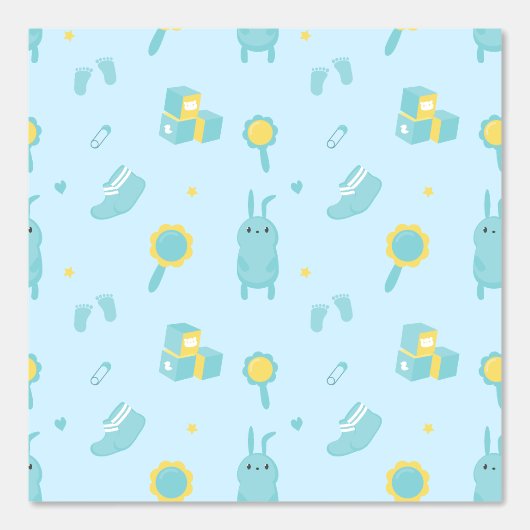 Minimalistische Babysymbole in blau und gelb in bl Tapete (Vorderseite)