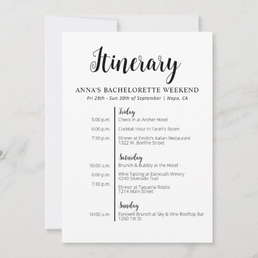 Minimalistische Bachelorette Einladung (Vorderseite)