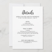 Minimalistische Bachelorette Einladung (Rückseite)