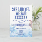 Minimalistische Bachelorette Wochenende Einladung (Stehend Vorderseite)