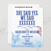 Minimalistische Bachelorette Wochenende Einladung (Vorne/Hinten)