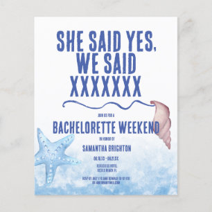 Minimalistische Bachelorette Wochenende Einladung