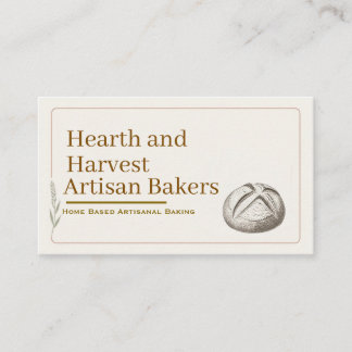 Minimalistische Bäcker-Brotschrift Grafik Visitenkarte
