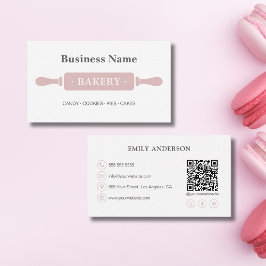 Minimalistische Bäckerei QR Social Media Visitenkarte