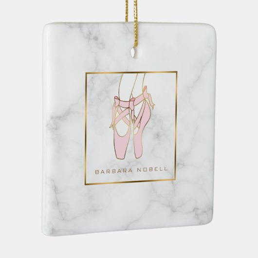 Minimalistische Ballerina-Marmor-Ballett-Pantoffel Keramikornament (Rechts)