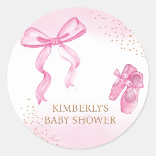 Minimalistische Ballerina-Schuhe mit Schleife Baby Runder Aufkleber