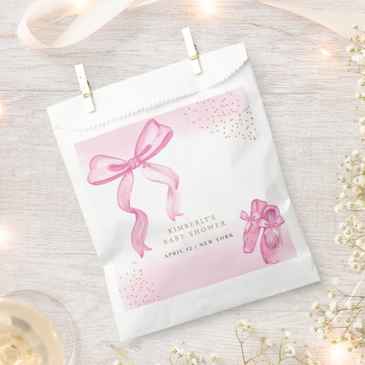Minimalistische Ballerina Shoes Bow Baby Dusche Geschenktütchen (Ausgeschnitten)