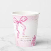 Minimalistische Ballerina Shoes Bow Baby Dusche Pappbecher (Rückseite)