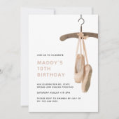 Minimalistische Ballettschuhe Ballerina 10. Geburt Einladung (Vorderseite)