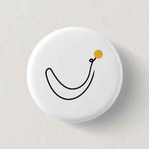 Minimalistische Banane, One-Line-Kunst mit gelber  Button