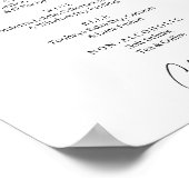 Minimalistische Bar Alcohol Sign Poster Hochzeit (Ecke)