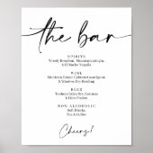 Minimalistische Bar Alcohol Sign Poster Hochzeit (Vorne)