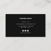 Minimalistische Barbershop Hairstylist Schere Schw Visitenkarte (Rückseite)