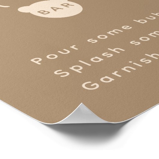 Minimalistische Bärendusche Mama-osa-Bar Poster (Ecke)