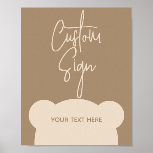 Minimalistische Bärendusche Schnuller Jagd Poster (Vorne)