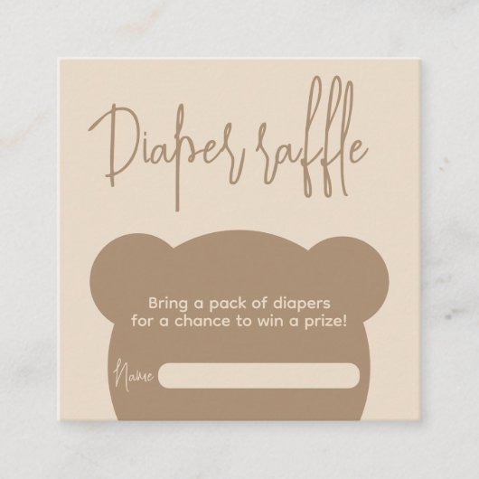 Minimalistische Bärendusche-Windelraffinerie Begleitkarte (Vorderseite)