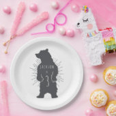 Minimalistische Bärengeburtstagsplatte Pappteller (Party)