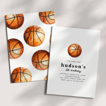 Minimalistische Basketball-Geburtstagseinladung