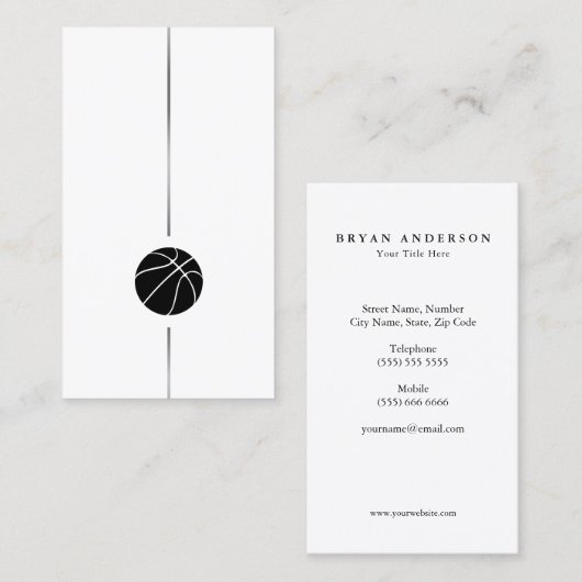 Minimalistische Basketball-Visitenkarte Visitenkarte (Vorne/Hinten)