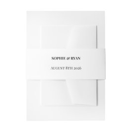 Minimalistische Bauchband-Hochzeitsbinde | Elegant Einladungsbanderole