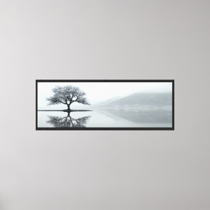 Minimalistische Baumreflektionskanvas Leinwanddruck