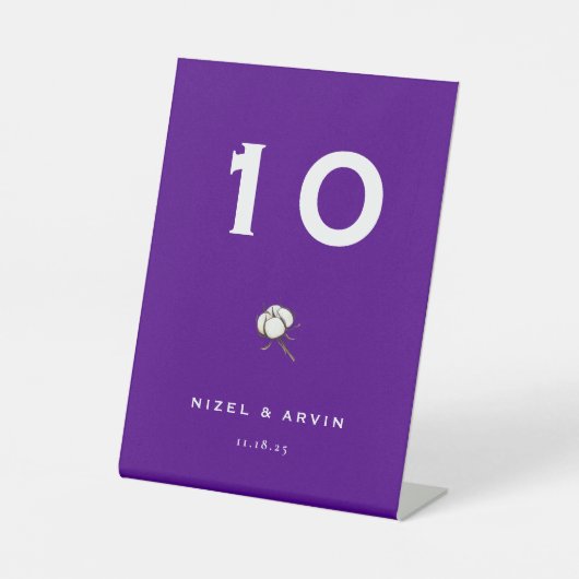 Minimalistische Baumwolle Dunkel lebendig Lila Sockelschild (Vorderseite)