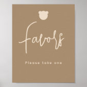 Minimalistische Bear Baby Duwer Favoriten Poster (Vorne)