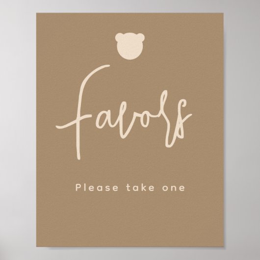 Minimalistische Bear Baby Duwer Favoriten Poster (Vorne)