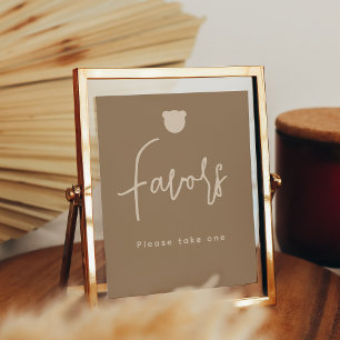 Minimalistische Bear Baby Duwer Favoriten Poster