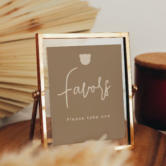 Minimalistische Bear Baby Duwer Favoriten Poster